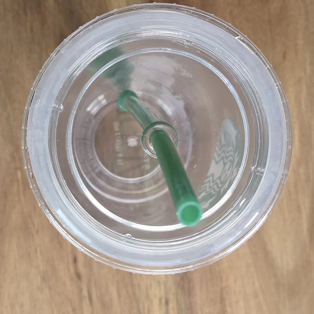 Starbucks Pink & Green Reusable Cold Cup with Straw‎